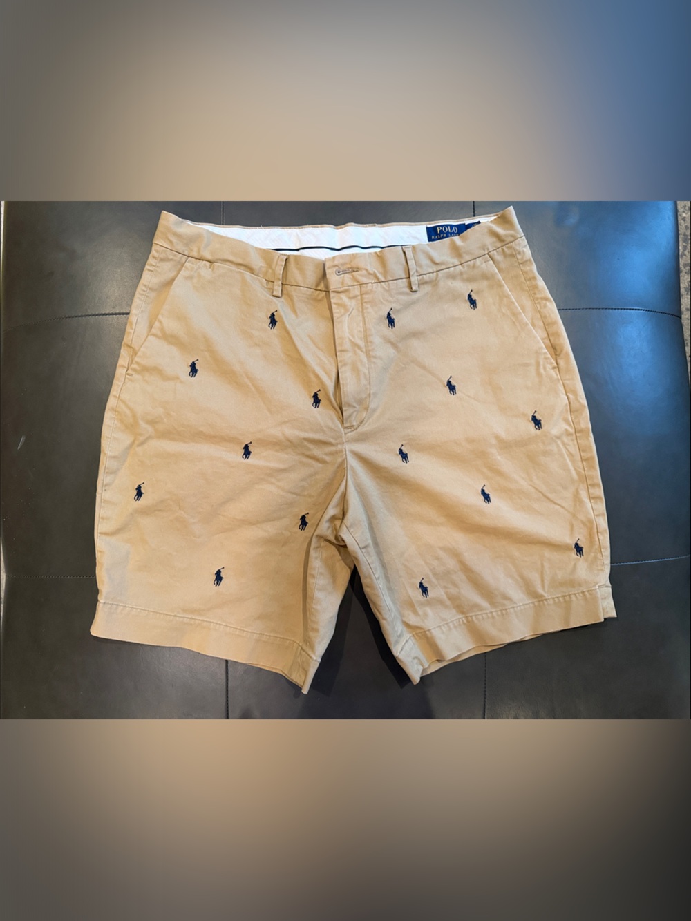 Polo by Ralph Lauren Men's Khaki Embroidered Polo Player Shorts